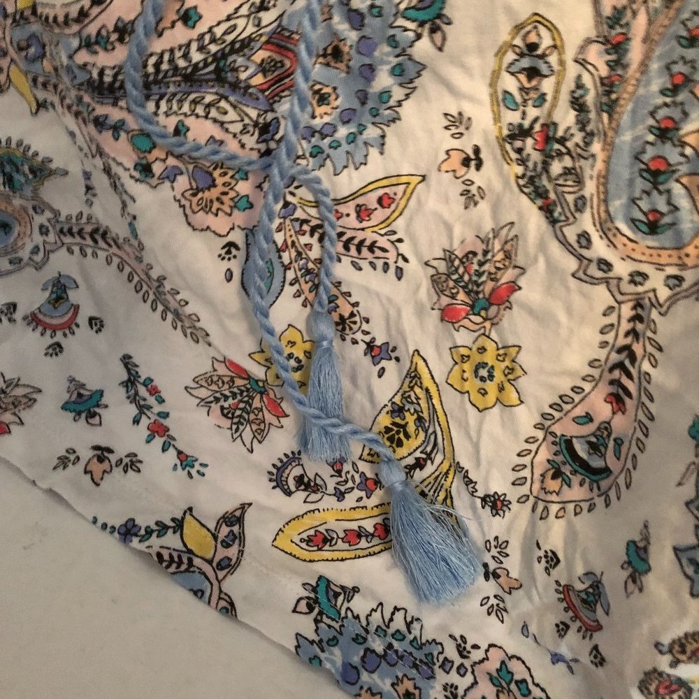 Tank Top Neck Tie Sapghetti Straps Paisley Soft Size Large Izzy & Toby NWOT - Picture 3 of 4